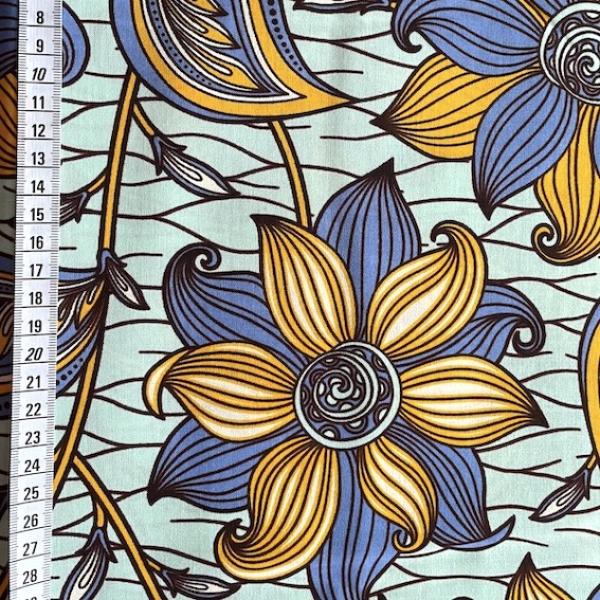 Afrikanischer Wax Print Stoff Baumwolle BEAUTIFUL FLOWERS | Meterware