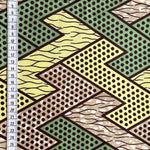Afrikanischer Wax Print Stoff Baumwolle GREEN ZIGZAG | Meterware