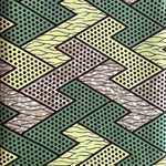 Afrikanischer Wax Print Stoff Baumwolle GREEN ZIGZAG | Meterware