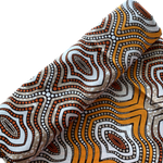 Afrikanischer Wax Print Stoff Baumwolle ORANGE SHAKY WAVES | Meterware
