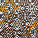 Afrikanischer Wax Print Stoff Baumwolle ORANGE SHAKY WAVES | Meterware