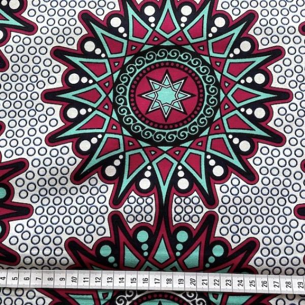 Afrikanischer Wax Print Stoff Baumwolle RED STAR | Meterware