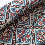 Ajrak Hand Block Print aus Indien – BLUE FLORALViskose