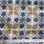 Ajrak Hand Block Print aus Indien – BLUE YELLOW FLORALViskose