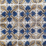 Ajrak Hand Block Print aus Indien – BLUE YELLOW FLORALViskose