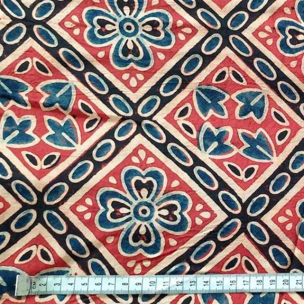 Ajrak Hand Block Print aus Indien – RED FLORAL Viskose
