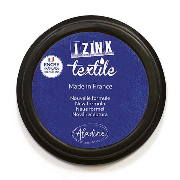 Aladine IZINK Textile Stempelkissen Indigoblau – für Stoffdruck