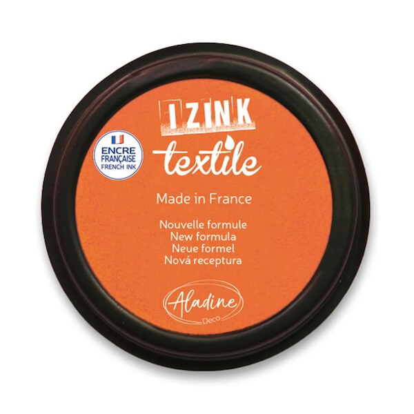 Aladine IZINK Textile Stempelkissen Orange – für Stoffdruck