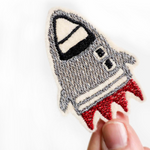 Aufnäher "Rakete Grau" | Bügelflicken - Halfbird