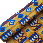 BEIGE GEOMETRIC Afrikanischer-Kente-Stoff