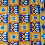BEIGE GEOMETRIC Afrikanischer-Kente-Stoff