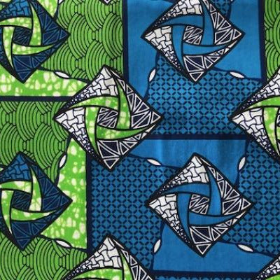 BLUE-MOSAIC Waxprint Stoff