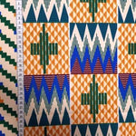Afrikanischer Kente Stoff "Blue Mountain Peaks" in Blau, Mischgewebe Meterware, ethnischer Designstoff von ETHNOstoffe & mehr