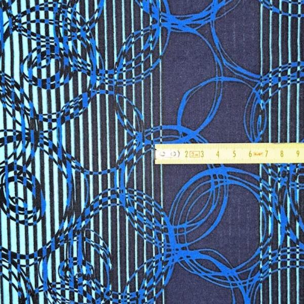 Afrikanischer Wax Print Stoff Baumwolle BLUE BUBBLES | Meterware