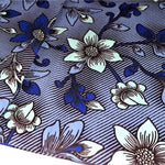 Afrikanischer Wax Print Stoff Baumwolle BLUE FLOWERS | Meterware