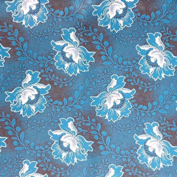 BLUE FLOWER Afrikanischer-Shweshwe-Stoff