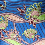Wax Print Stoff Baumwolle blau grün floral – Meterware afrikanisch Blue Jungle Flower