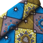 Wax Print Stoff Baumwolle blau Mosaikmuster – Meterware afrikanisch Blue Oriental Mosaic