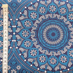 BLUE-ORNAMENT-Afrikanischer-Shweshwe-Stoff