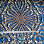 Wax Print Stoff Baumwolle blau Perlenkette – Meterware afrikanisch Blue Pearl Necklace