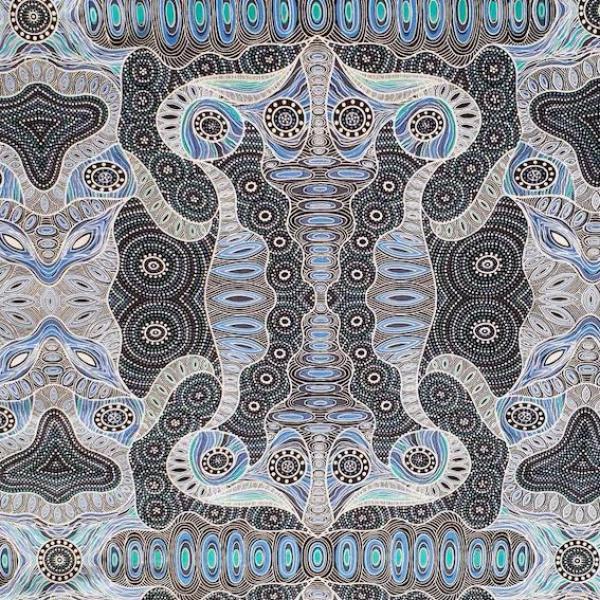 BLUE REGENERATION Aborigines Stoff aus Australien