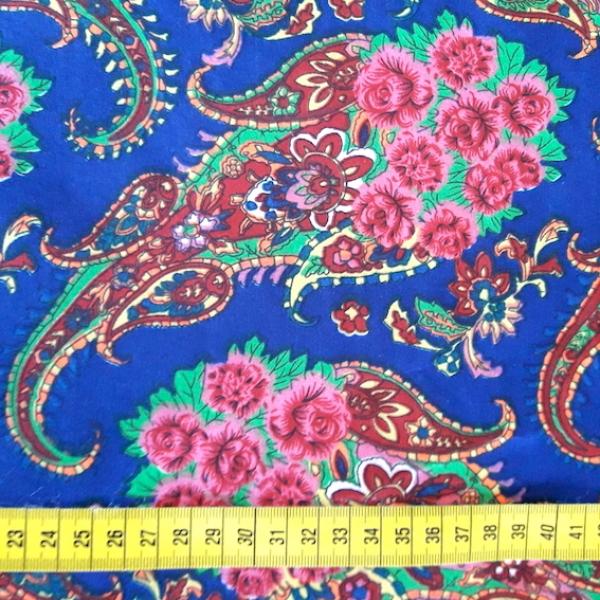 BLUE ROSE PAISLEY Postsowjetischer Stoff aus Zentralasien