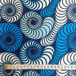 Wax Print Stoff Baumwolle blau Schneckenmuster – Meterware afrikanisch Blue Snails