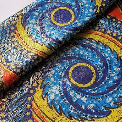 BLUE TORNADO GOLD METALLIC Osikani Stoff