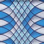 Afrikanischer Wax Print Stoff Baumwolle BLUE WAVES | Meterware