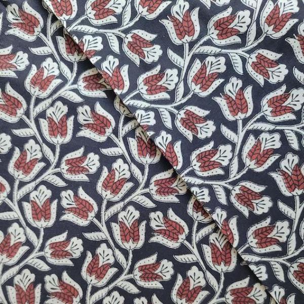 Bagru Hand Block Print aus Indien – TULIPS