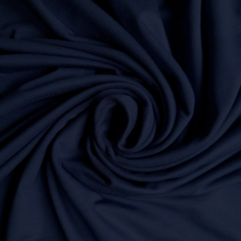 Bambus Jersey "Marine" - Meterware
