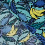 Baumwoll-Viskose Voile Früchte & Blüten Blau - Meterware