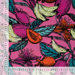 Baumwoll-Viskose Voile Früchte & Blüten Pink - Meterware