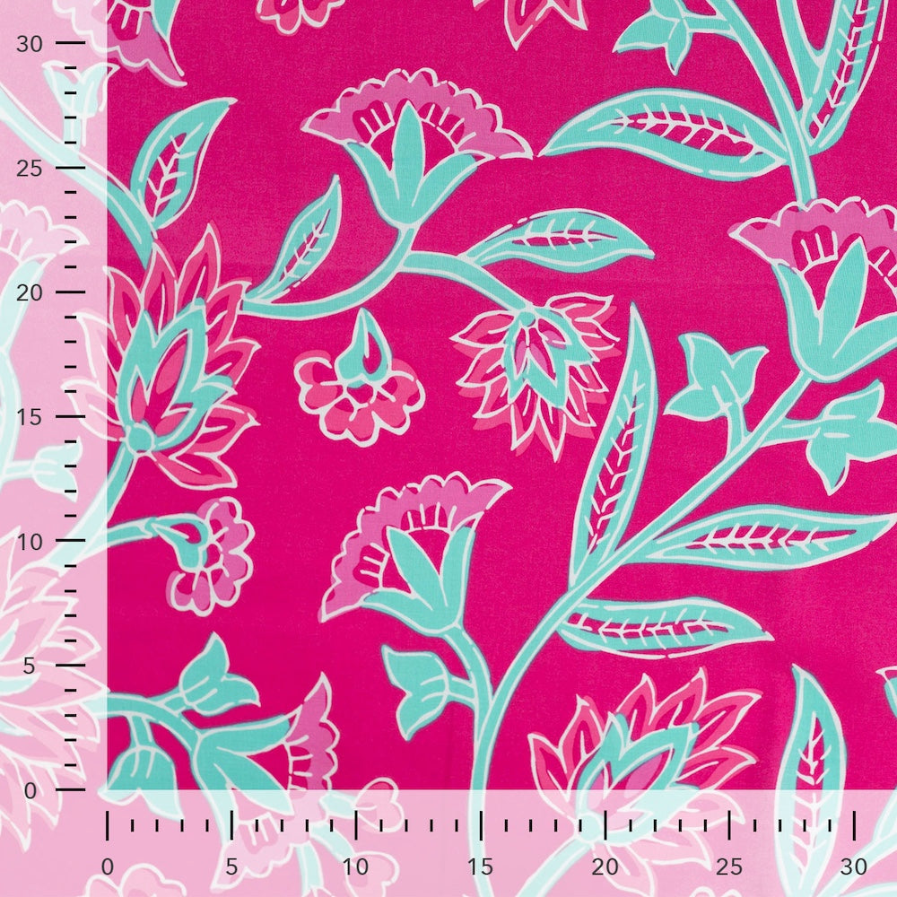 Baumwoll Voile pink Blumen – Enjoy Cotton Print Meterware