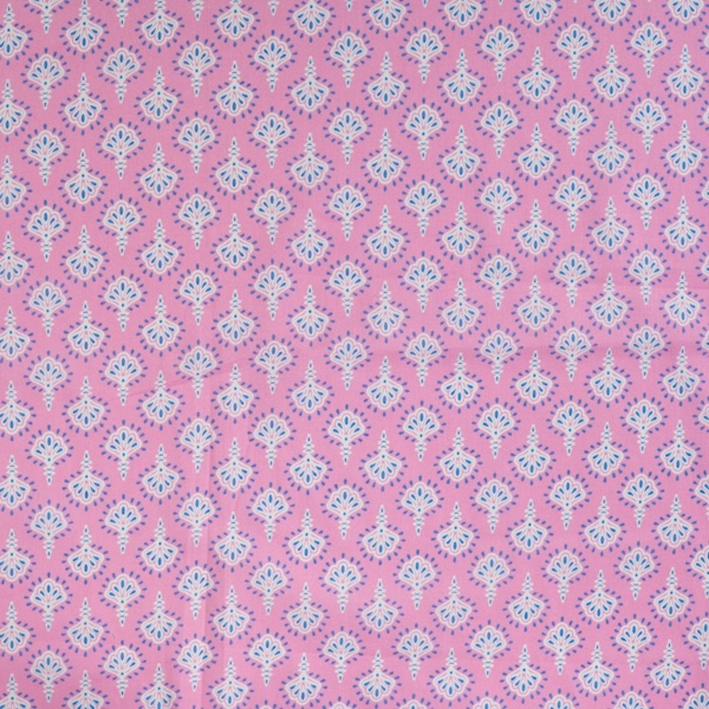 Baumwoll Voile rosa geometrisches Muster Retro Ethnic – Enjoy Cotton Print Meterware