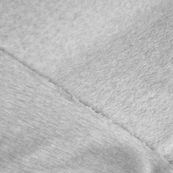 Baumwollfleece Sherpa Hellgrau Melange | Meterware