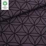 Bio-Jacquard Baumwolle Blume des Lebens schwarz (GOTS) - Stoffonkel | Meterware