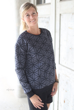 Bio-Jacquard Baumwolle Blume des Lebens schwarz (GOTS) - Stoffonkel | Meterware