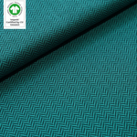 Bio-Jacquard Baumwolle Fischgrät Smaragd (GOTS) - Stoffonkel | Meterware