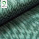 Bio-Jacquard Baumwolle Fischgrät Staubgrün (GOTS) - Stoffonkel | Meterware