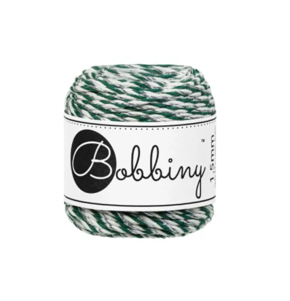Bobbiny Makramee Kordel 3PLY „Mini Holiday Rope Ø 1.5 mm – Silver“
