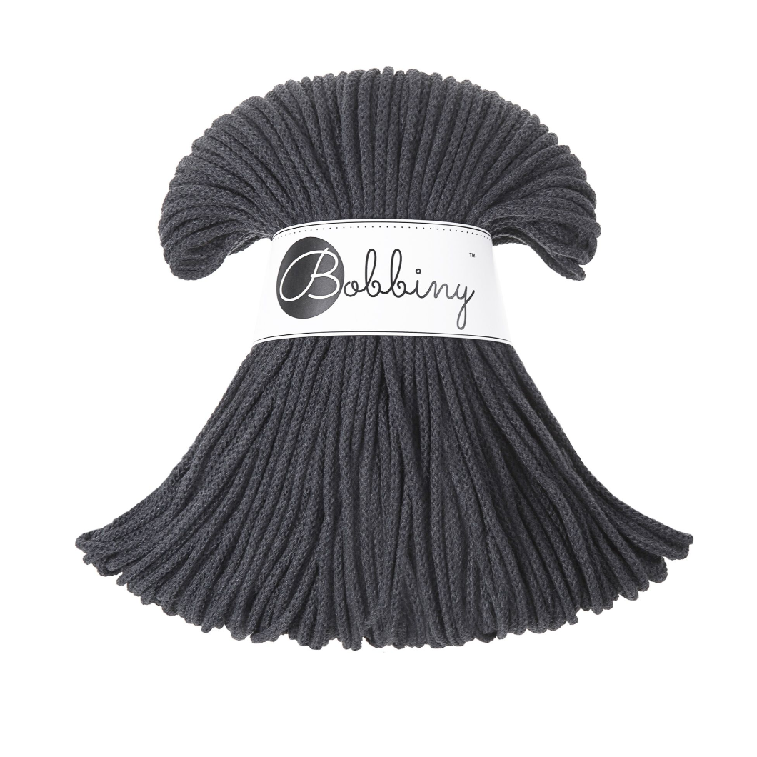 Bobbiny Flechtkordel Junior 3 mm x 100 m - Charcoal