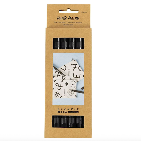 CC Textilstifte Schwarz – 6er-Set mit Doppelspitze