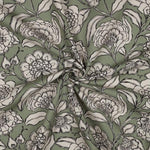 Canvas Baumwolle - Green Flowers | Meterware