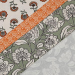 Canvas Baumwolle - Green Flowers | Meterware