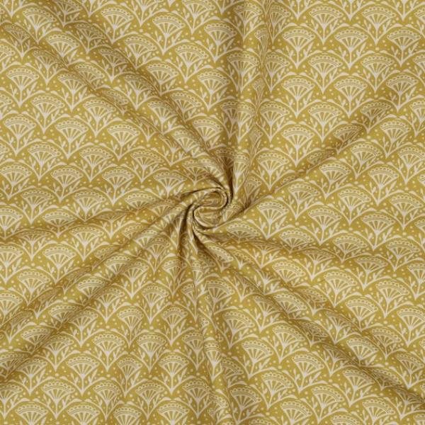 Canvas Baumwolle - Olive Flowers | Meterware