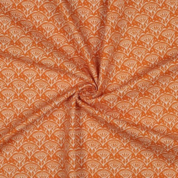 Canvas Baumwolle - Orange Flowers | Meterware