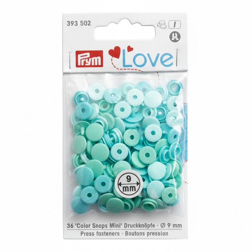 Prym Love Druckknöpfe "Color Snaps Mini " Mint - Ø 9 mm - 36 Stück