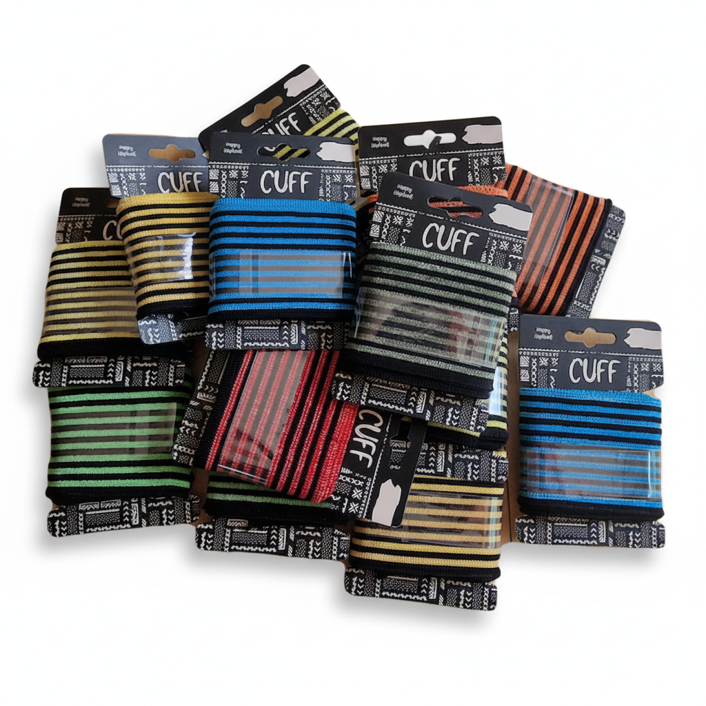 Bunter Farbmix aus Cuffs mit Lurex zum Basteln und Gestalten