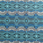 DESERT FLORA BLUE Aborigines Stoff aus Australien